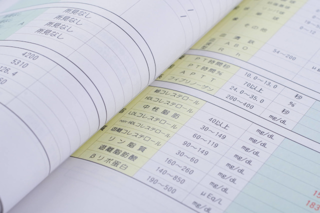 健康診断の結果の紙
